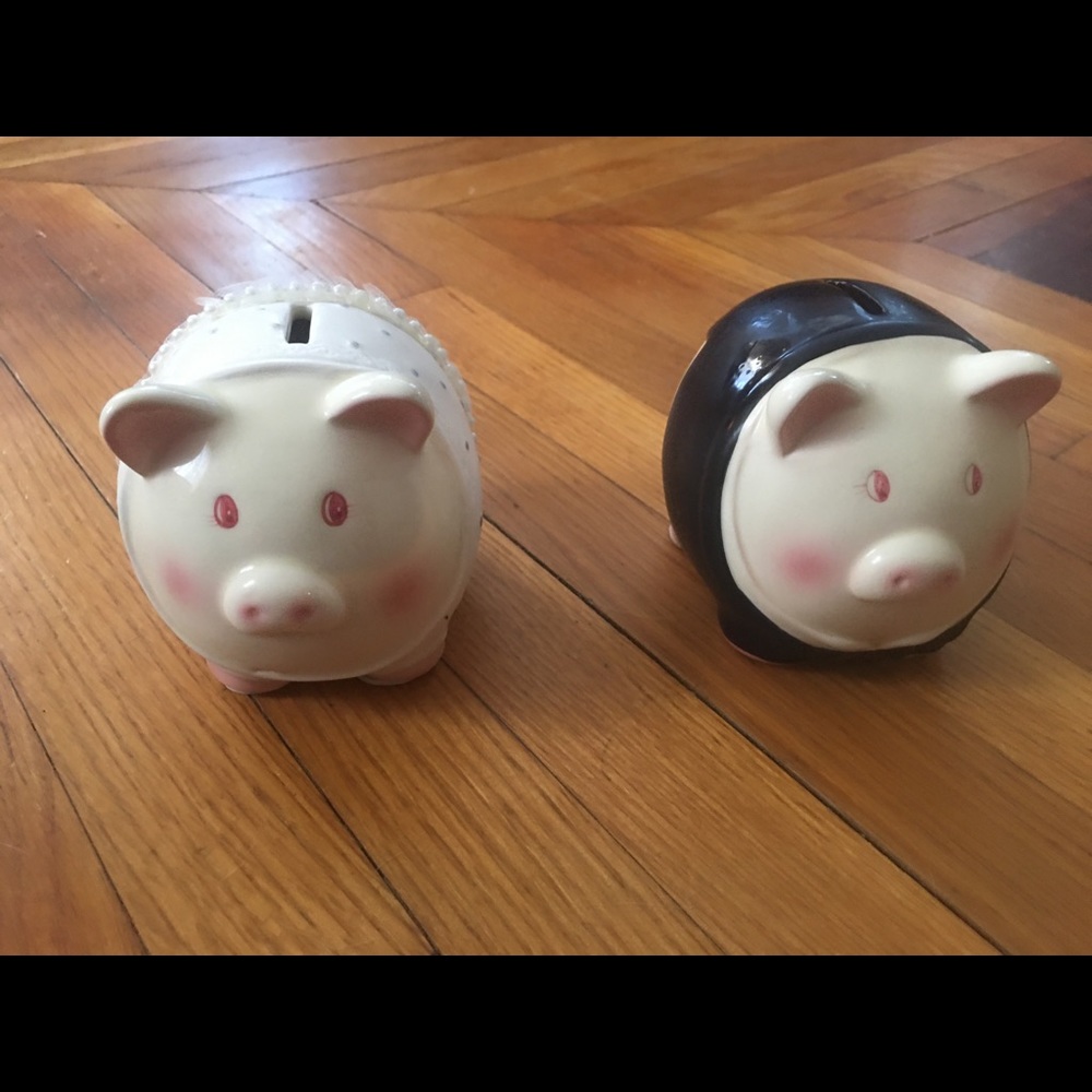 Pair of wedding bank pigs